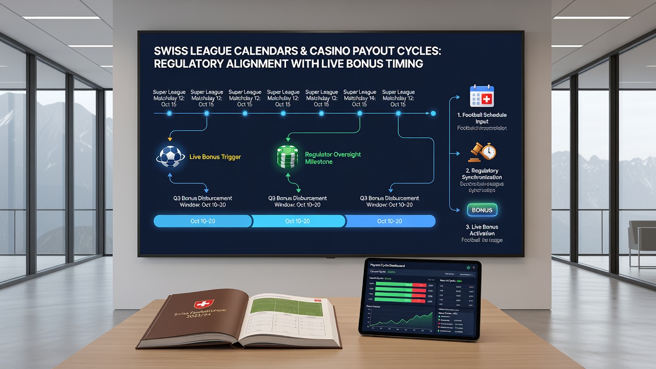 Regulatory timeline chart illustrating Swiss football match peaks matched against casino payout verification and harm prevention activation points